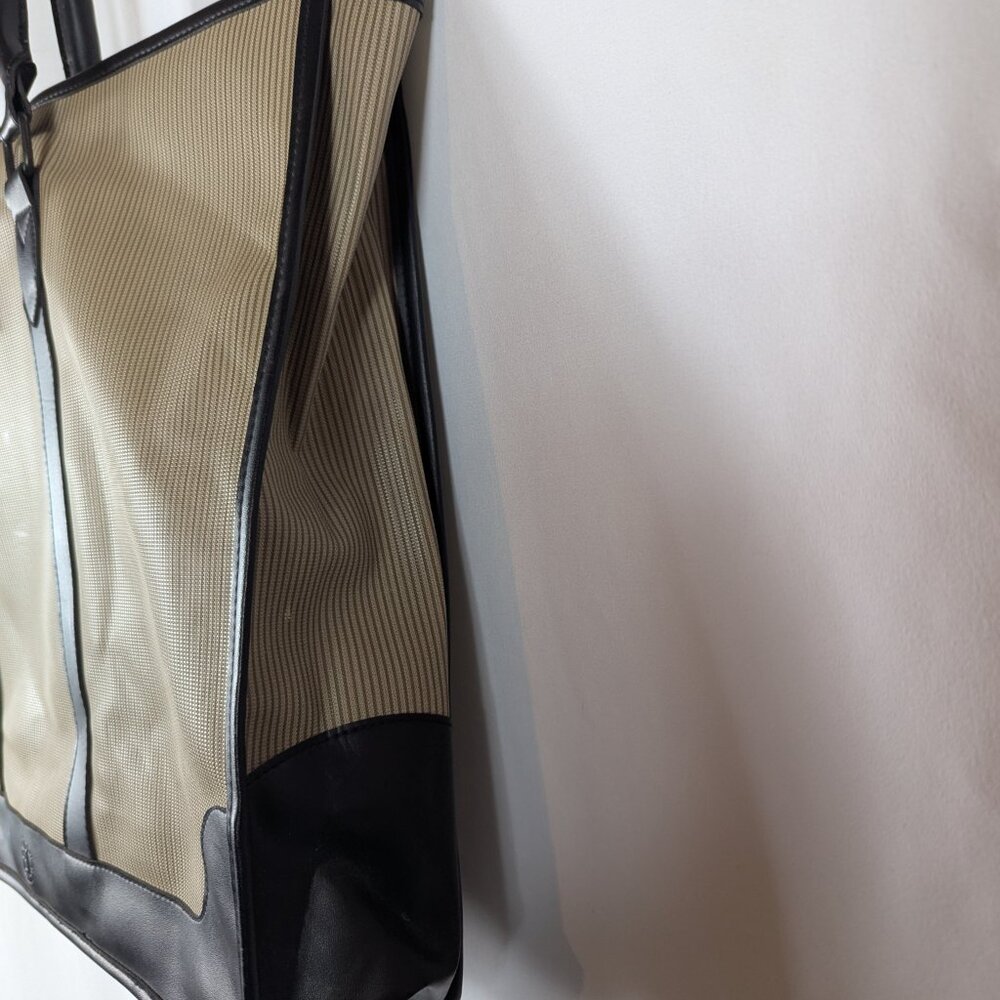 Fendi Roma Vintage Tote Bag Coated Canvas Leather Perfume Lined Black Tan - Picture 7 of 13